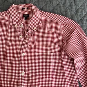 J. Crew Red & White Checkered Oxford